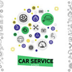 طرح ابسترکت از آیکون های مربوط به خدمات تعمیر ماشین